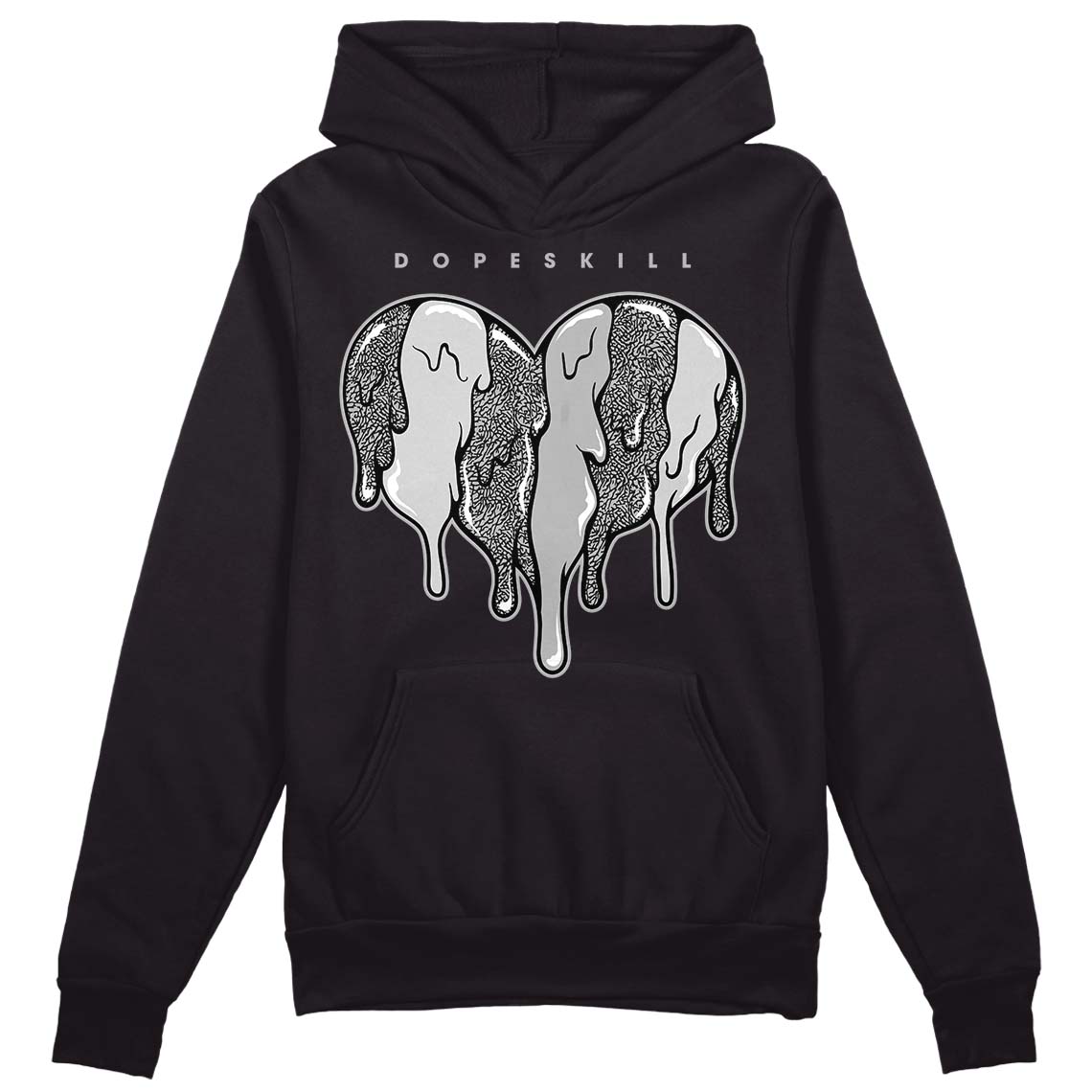 Off Noir 3s DopeSkill Hoodie Sweatshirt Slime Drip Heart Graphic