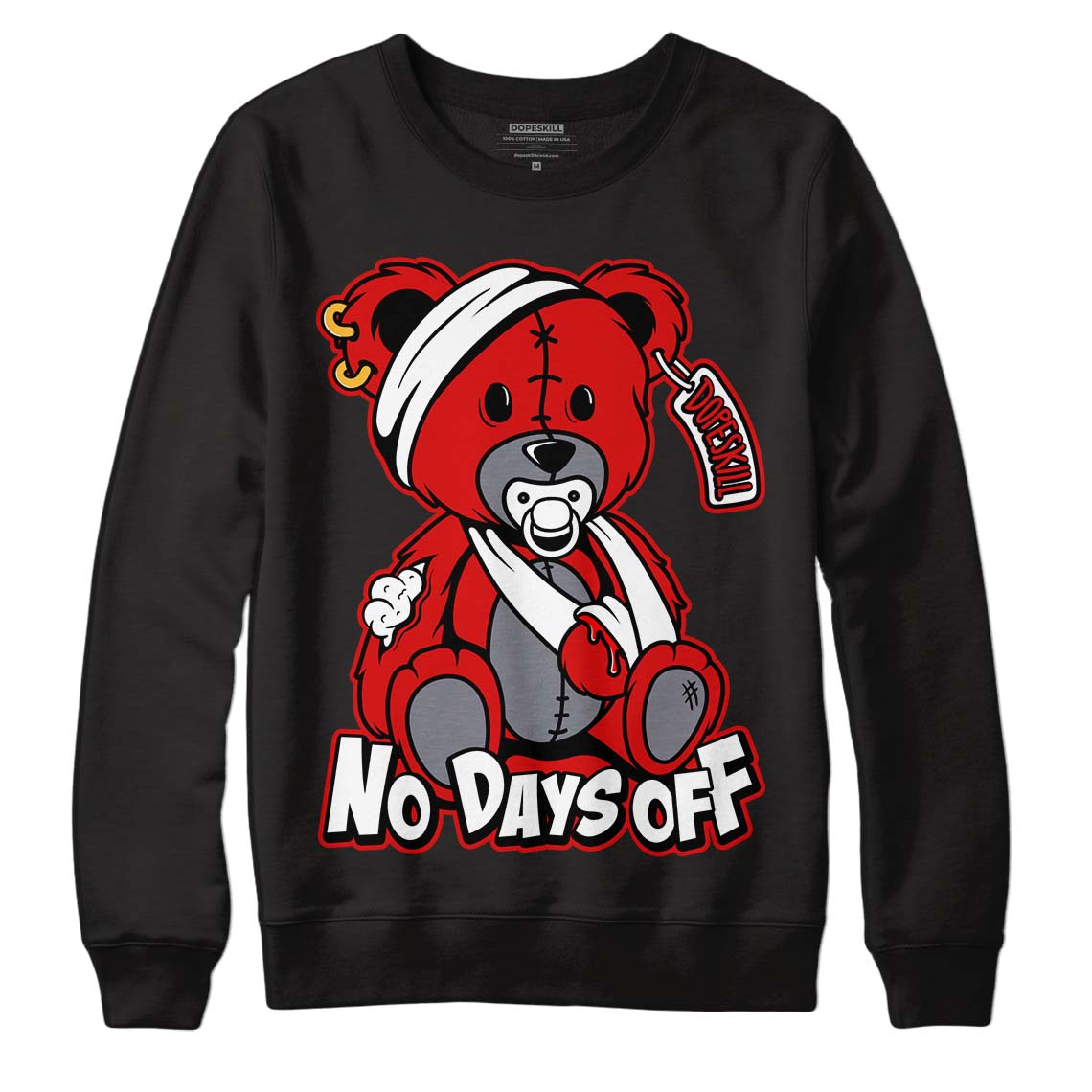 Gym Red 9s DopeSkill Sweatshirt Hurt Bear Graphic