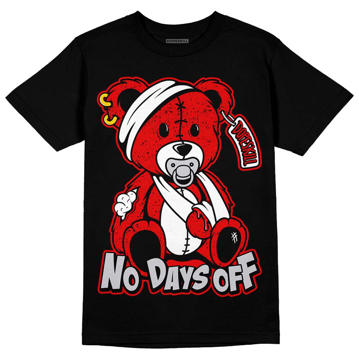 Red Cement 4S DopeSkill T-Shirt Hurt Bear Graphic