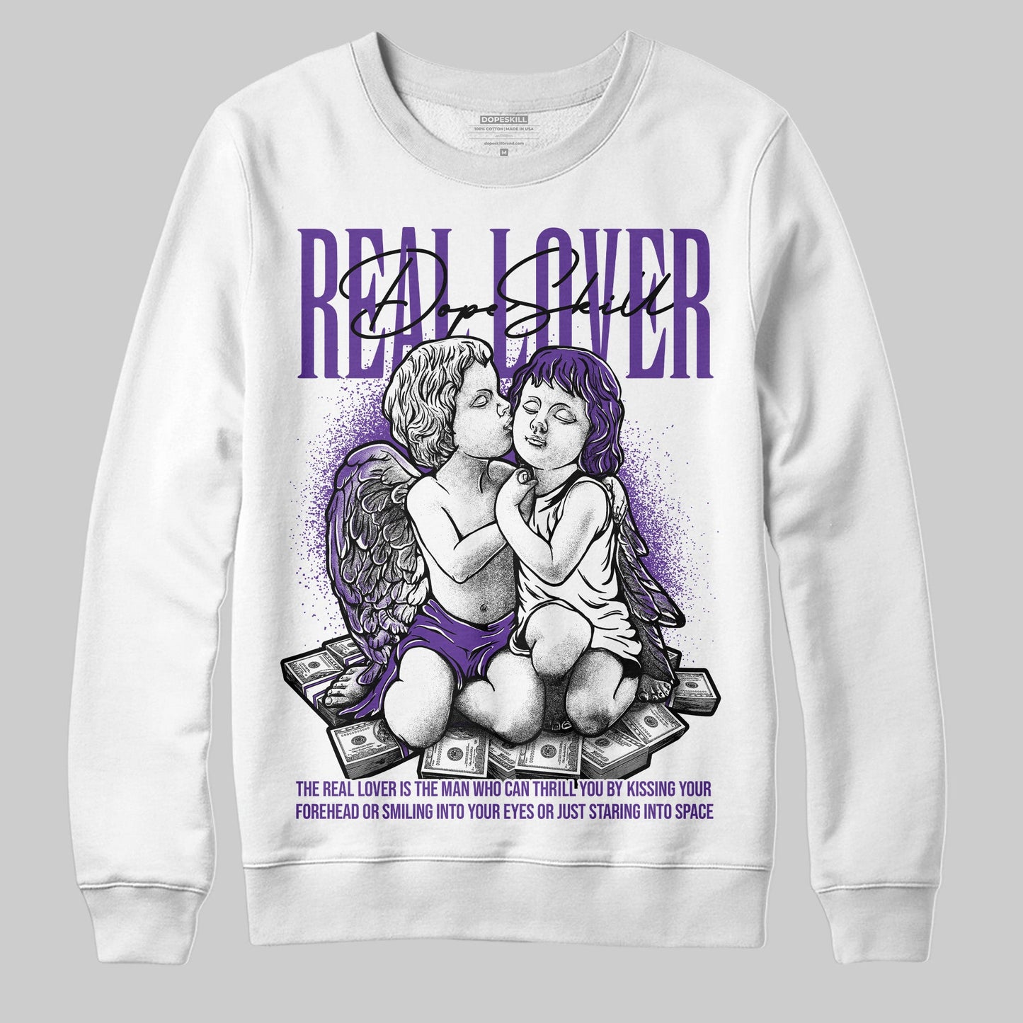 PURPLE Collection DopeSkill Sweatshirt Real Lover Graphic