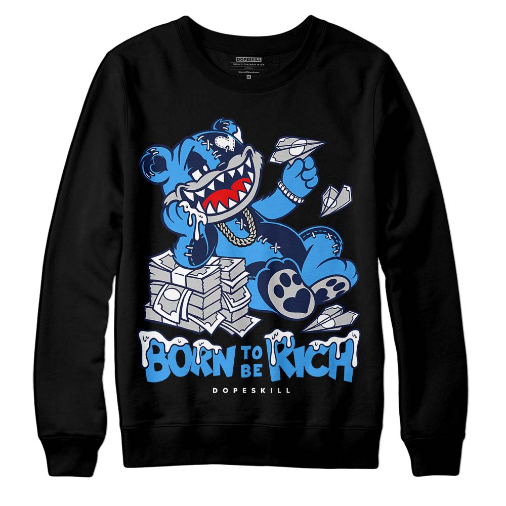 AJ Spizike White Obsidian DopeSkill Sweatshirt Born To Be Rich Graphic