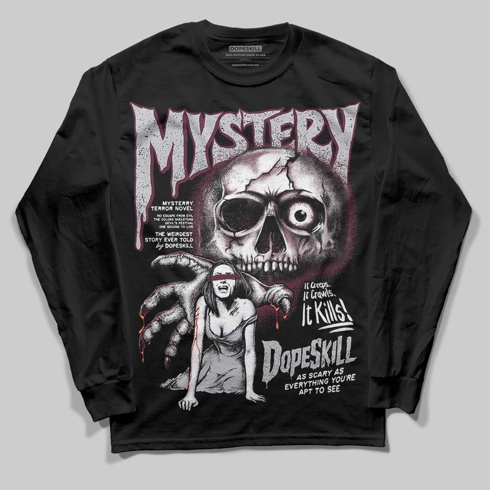 Burgundy 5s DopeSkill Long Sleeve T-Shirt Mystery Ghostly Grasp Graphic
