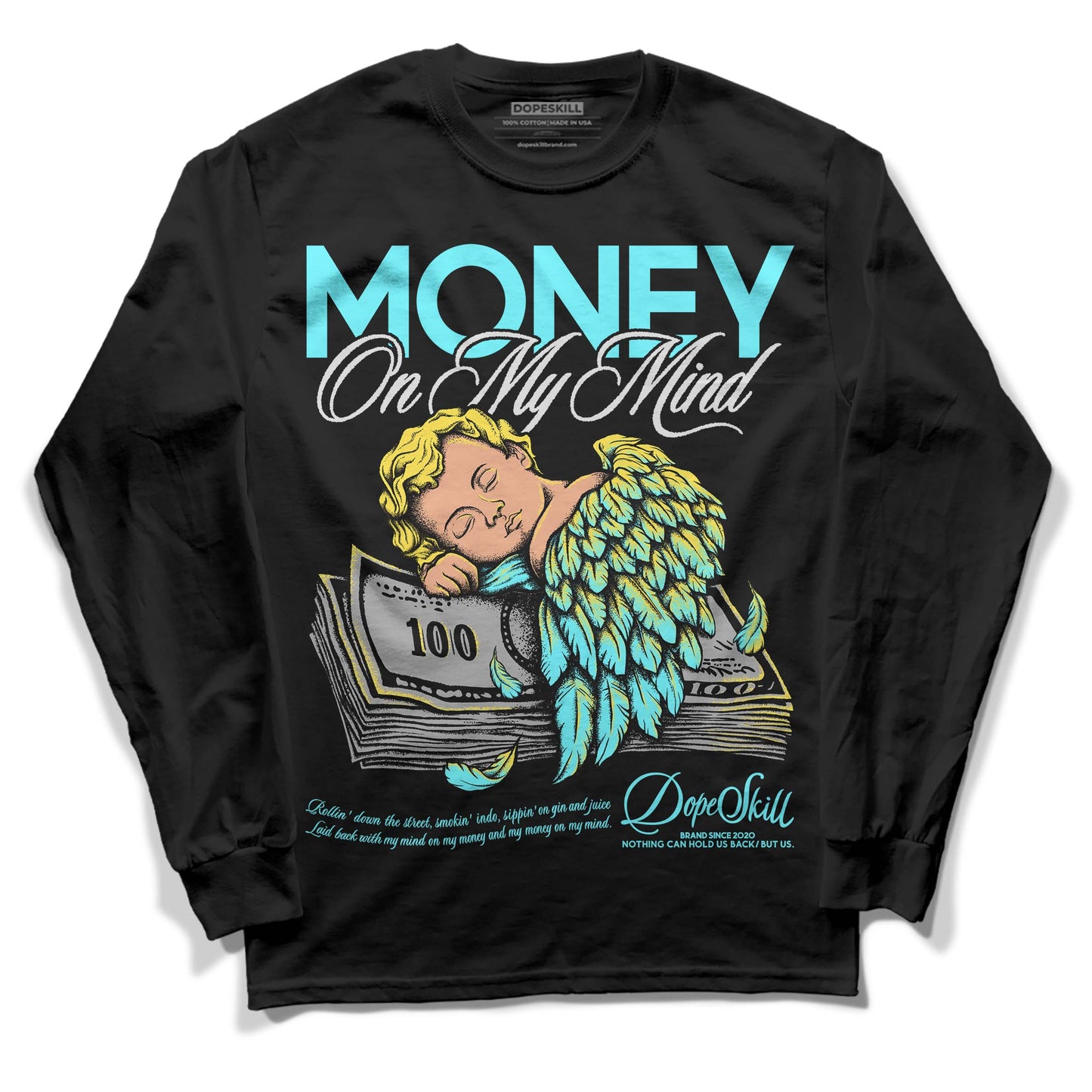 Aqua 5s DopeSkill Long Sleeve T-Shirt MOMM Graphic