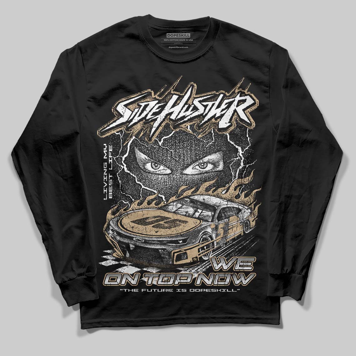 TAN Collection DopeSkill Long Sleeve T-Shirt New Side Hustler Graphic