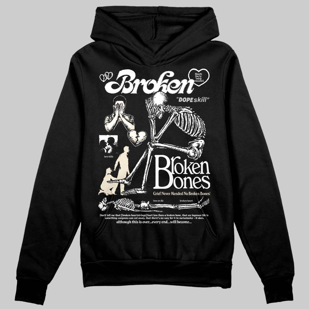 Reverse Metallic 5s DopeSkill Hoodie Sweatshirt Broken Bones Graphic