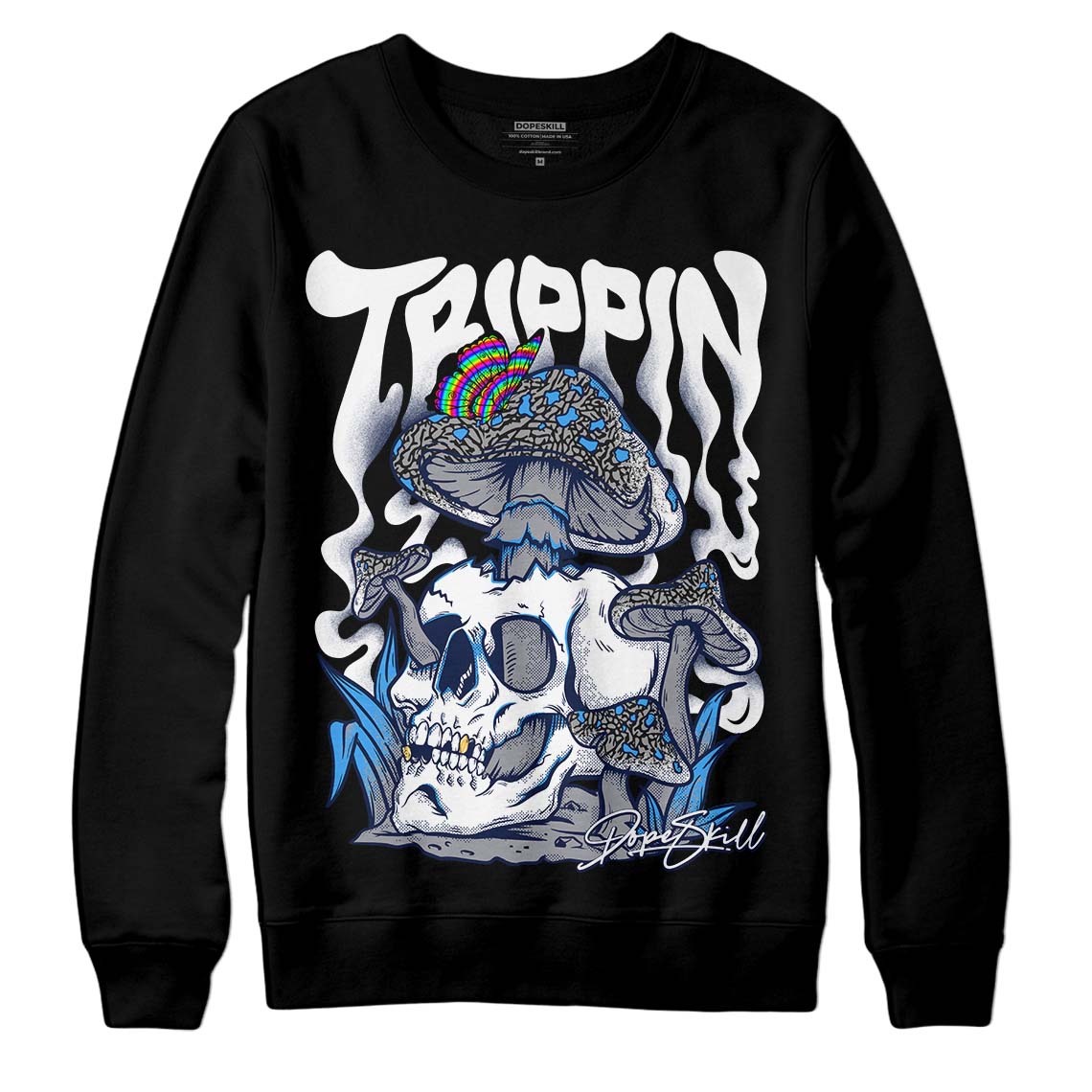 Midnight Navy 3s DopeSkill Sweatshirt Trippin Graphic