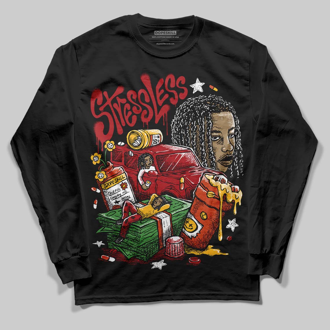 Brick By Brick 4s DopeSkill Long Sleeve T-Shirt Stressless Graphic