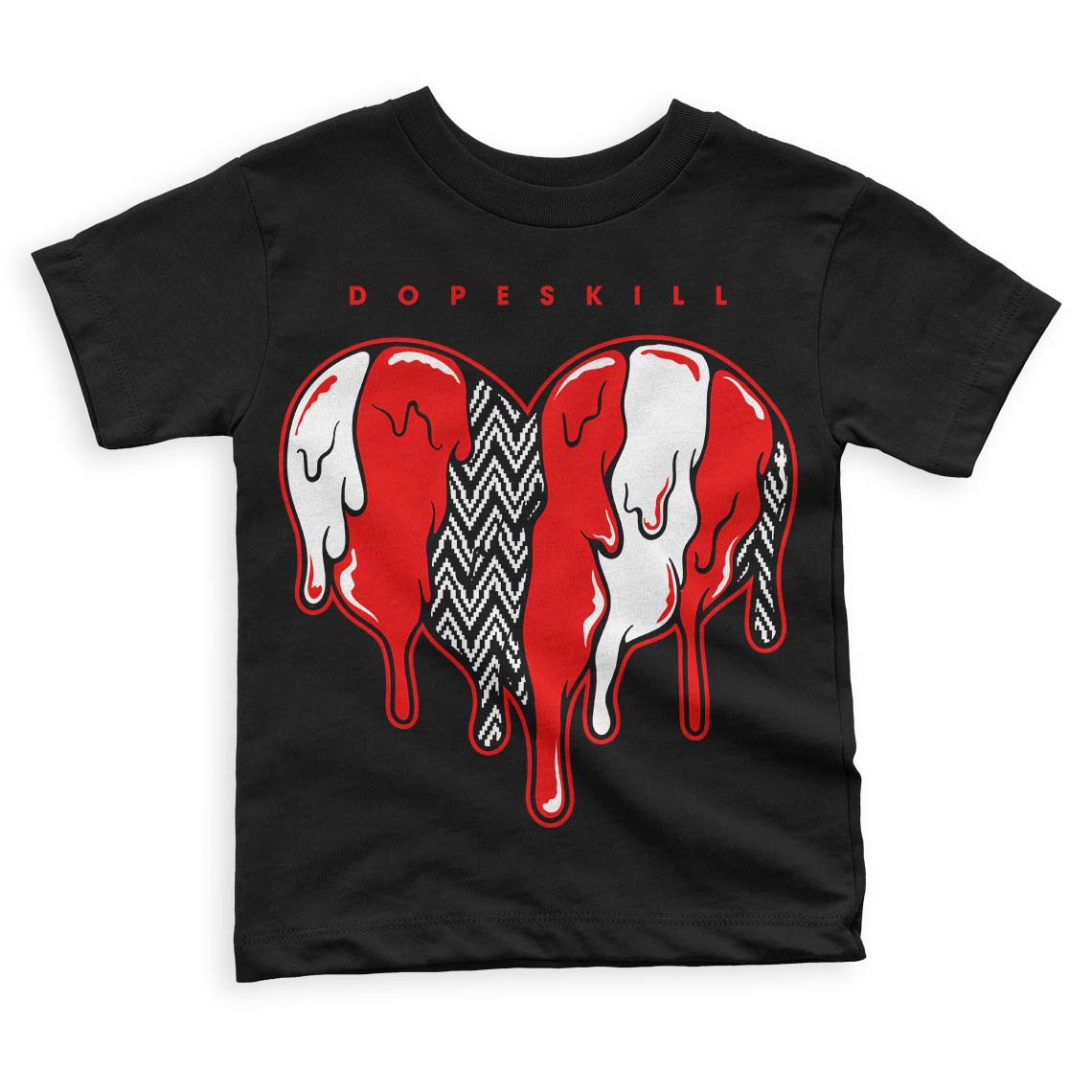 Cherry 12s DopeSkill Toddler Kids T-shirt Slime Drip Heart Graphic