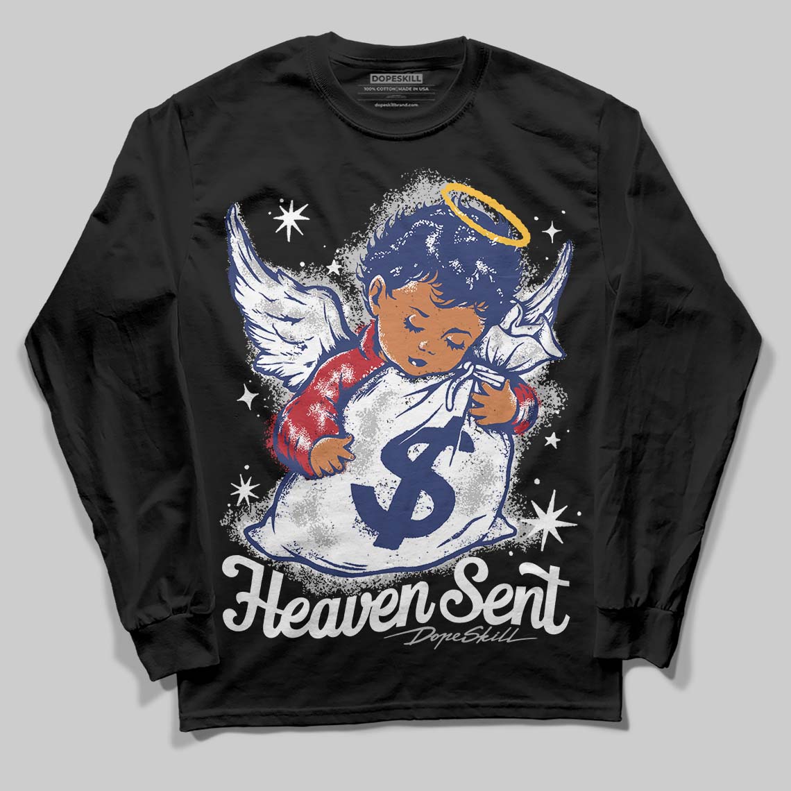 Rare Air Deep Royal Blue 1s DopeSkill Long Sleeve T-Shirt Heaven Sent Graphic