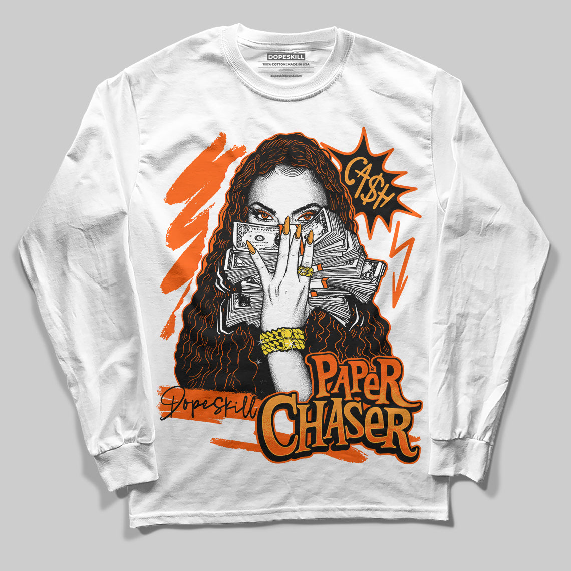Brilliant Orange 12s DopeSkill Long Sleeve T-Shirt NPC Graphic
