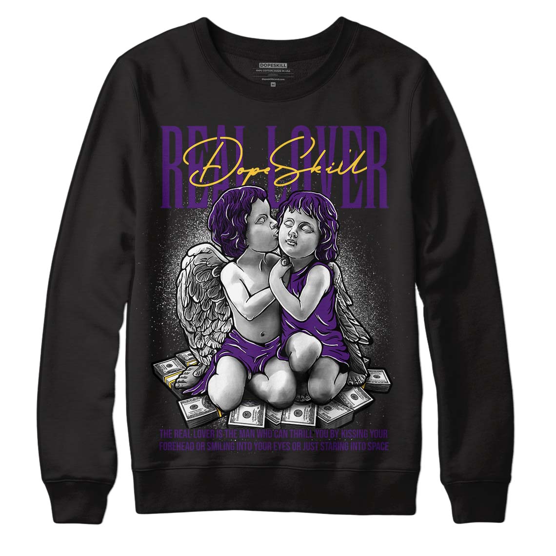 Field Purple 12s DopeSkill Sweatshirt Real Lover Graphic