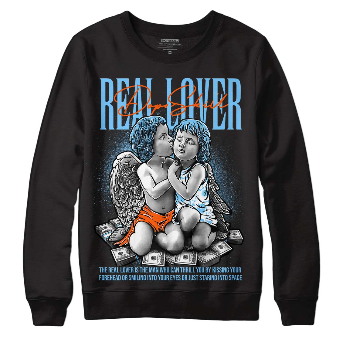 Dunk Low Futura University Blue DopeSkill Sweatshirt Real Lover Graphic