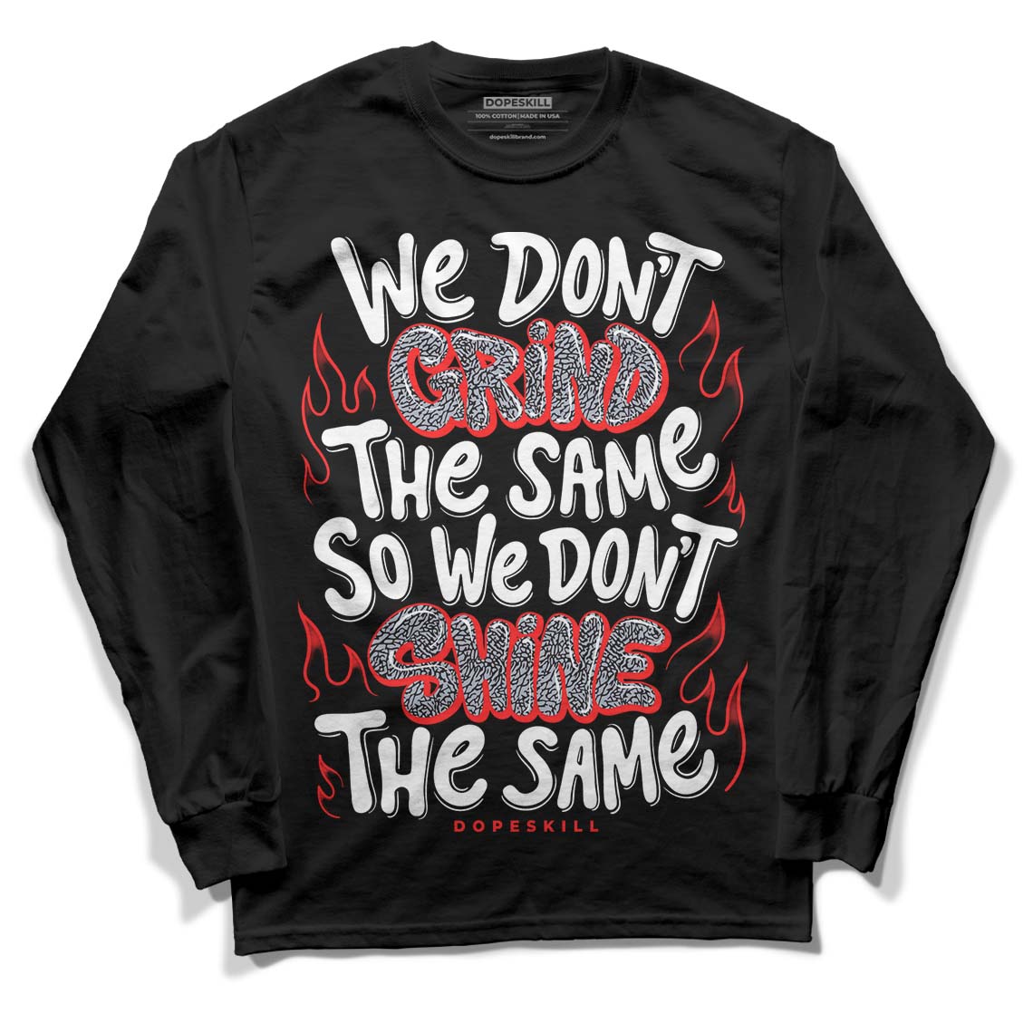 White Cement Reimagined 3s DopeSkill Long Sleeve T-Shirt Grind Shine Graphic