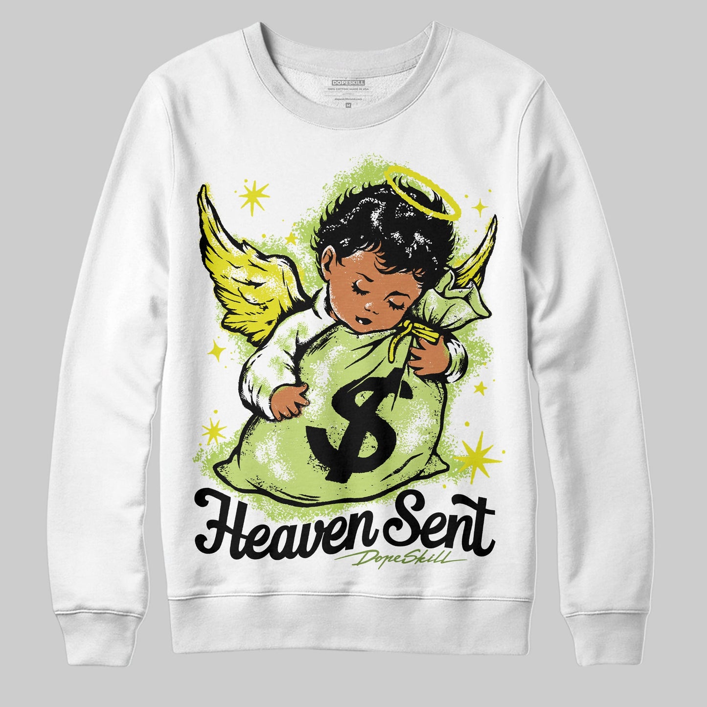 Bright Cactus 13s DopeSkill Sweatshirt Heaven Sent Graphic
