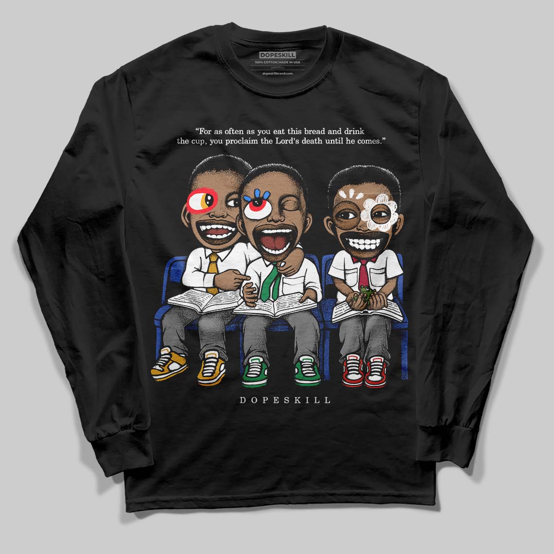 Black and White Collection DopeSkill Long Sleeve T-Shirt First Sunday Graphic