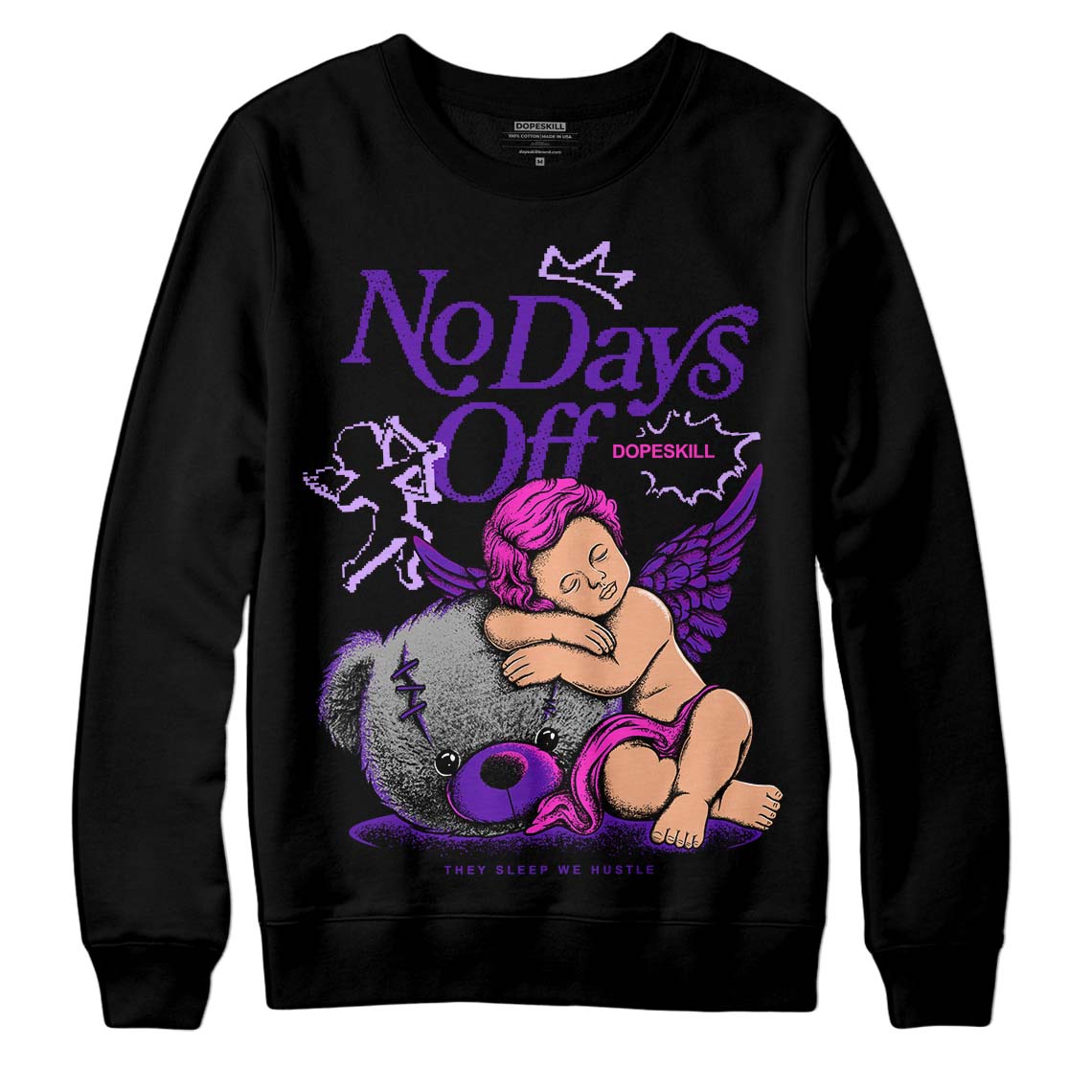 Court Purple 13s DopeSkill Sweatshirt New No Days Off Graphic
