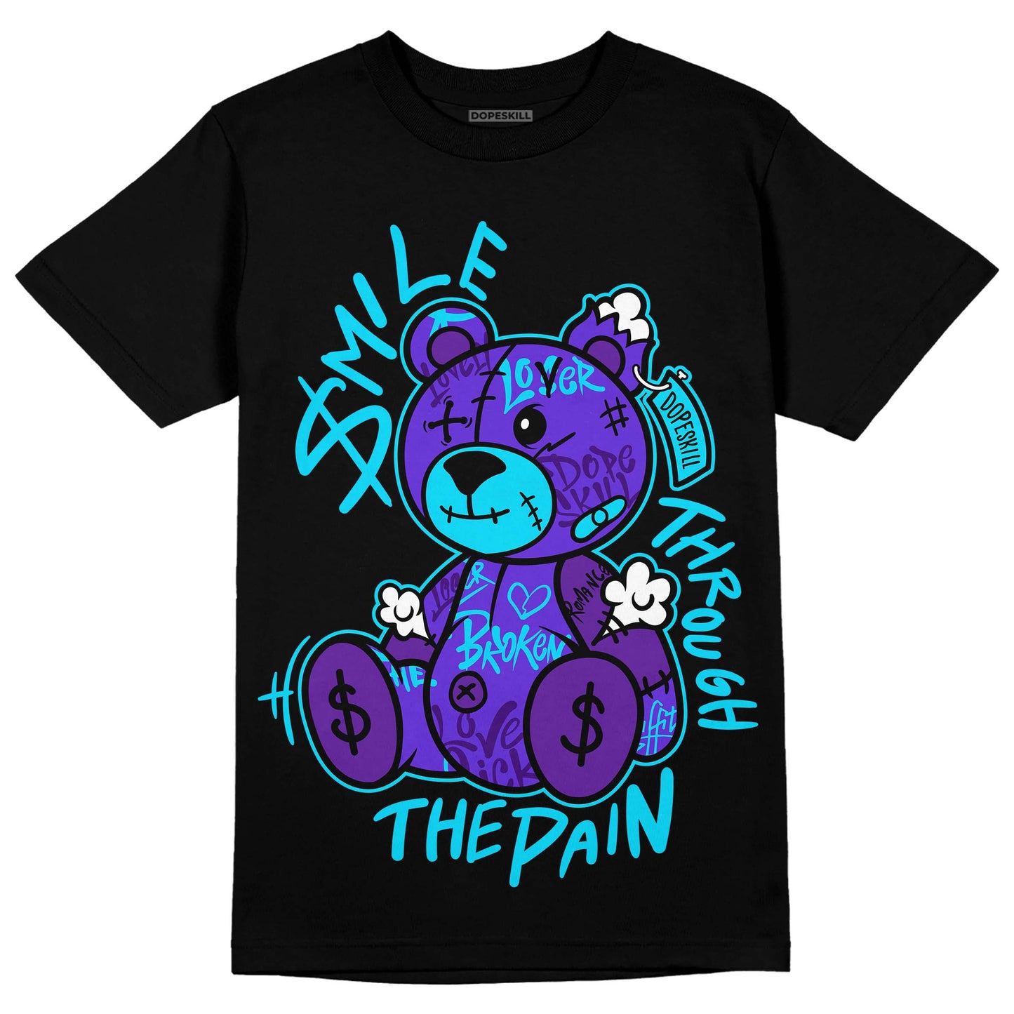 Aqua 6s DopeSkill T-Shirt Smile Through The Pain Graphic