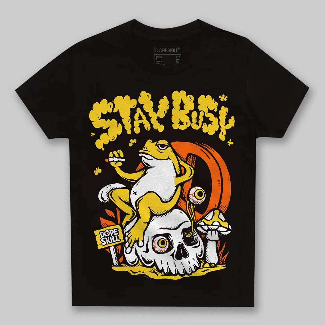 Black Tour Yellow AJ 4 Thunder DopeSkill Toddler Kids T-shirt Stay Busy Graphic