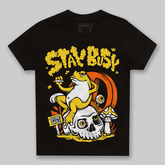 Black Tour Yellow AJ 4 Thunder DopeSkill Toddler Kids T-shirt Stay Busy Graphic