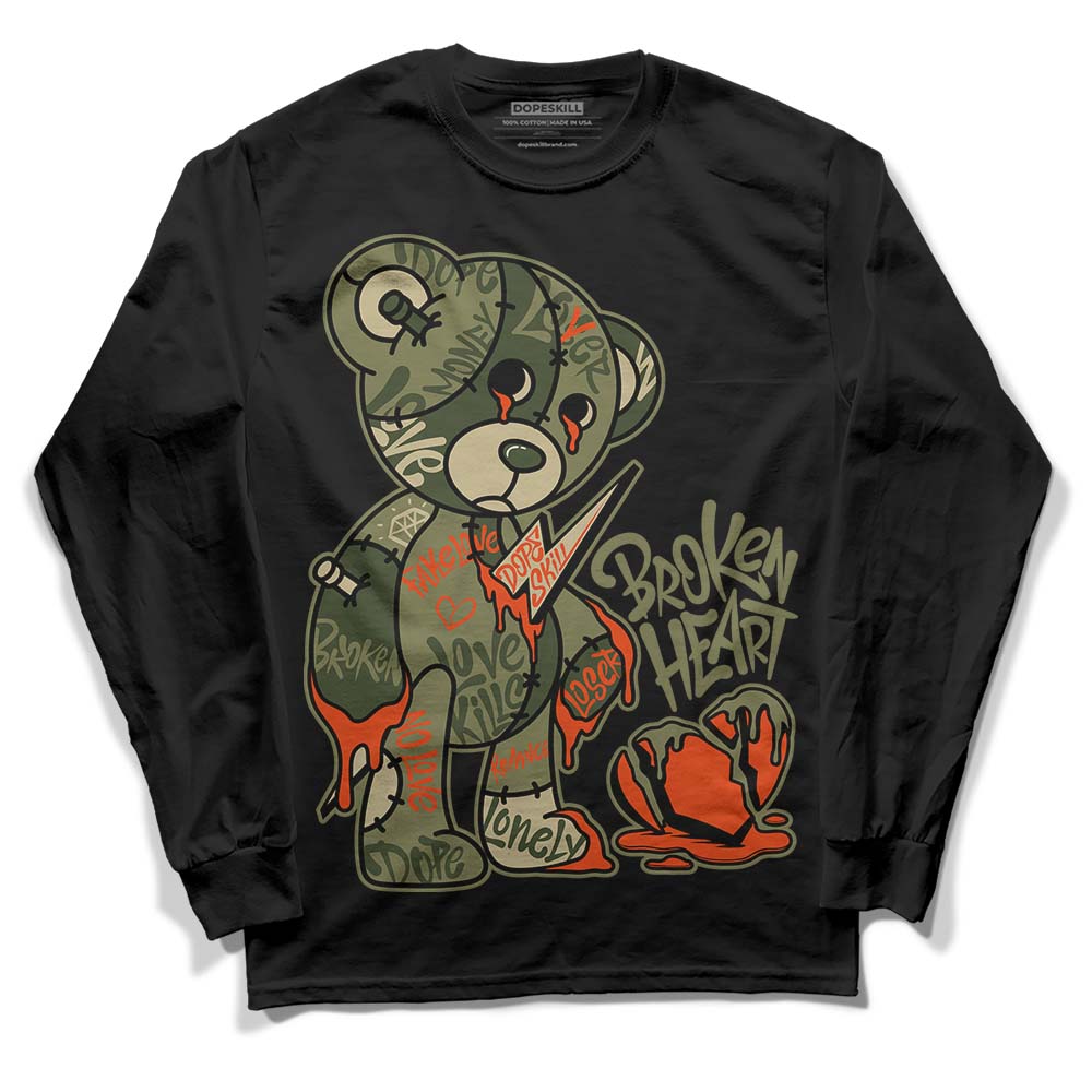 Olive Collection DopeSkill Long Sleeve T-Shirt Broken Heart Graphic