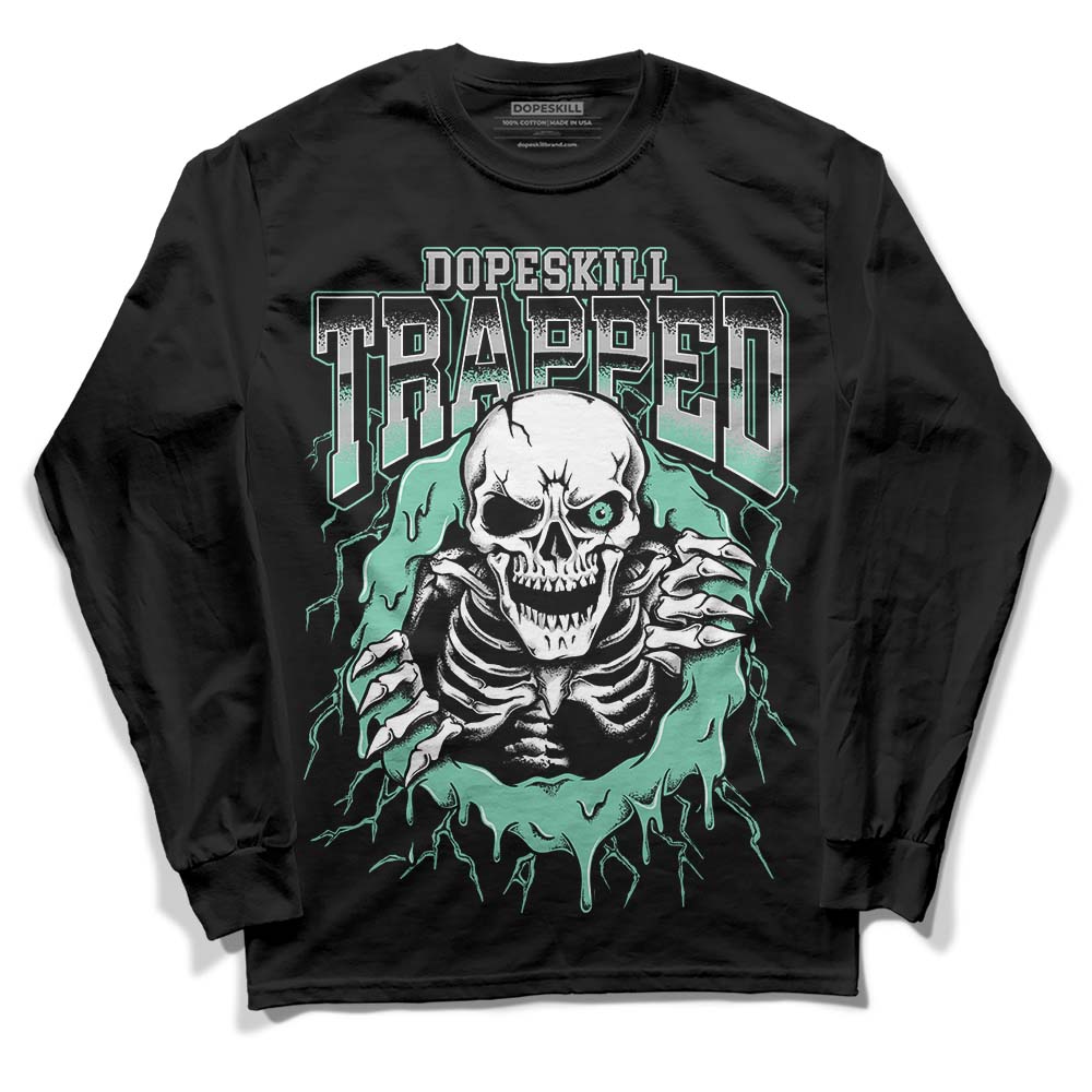 Green Glow 3s DopeSkill Long Sleeve T-Shirt Trapped Halloween Graphic