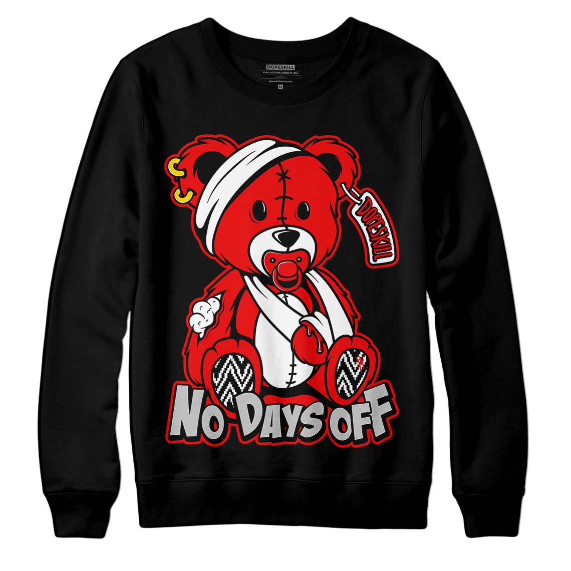Cherry 12s DopeSkill Sweatshirt Hurt Bear Graphic