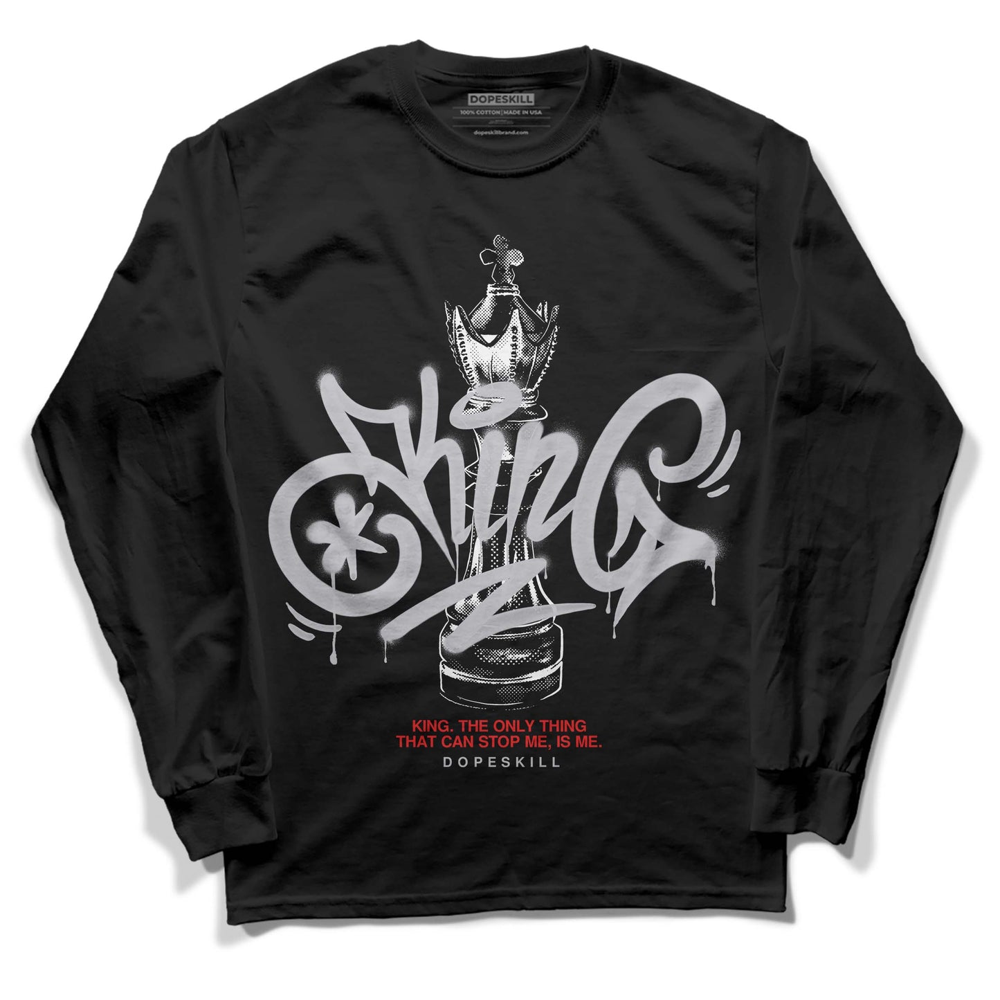 Grey Collection DopeSkill Long Sleeve T-Shirt King Chess Graphic