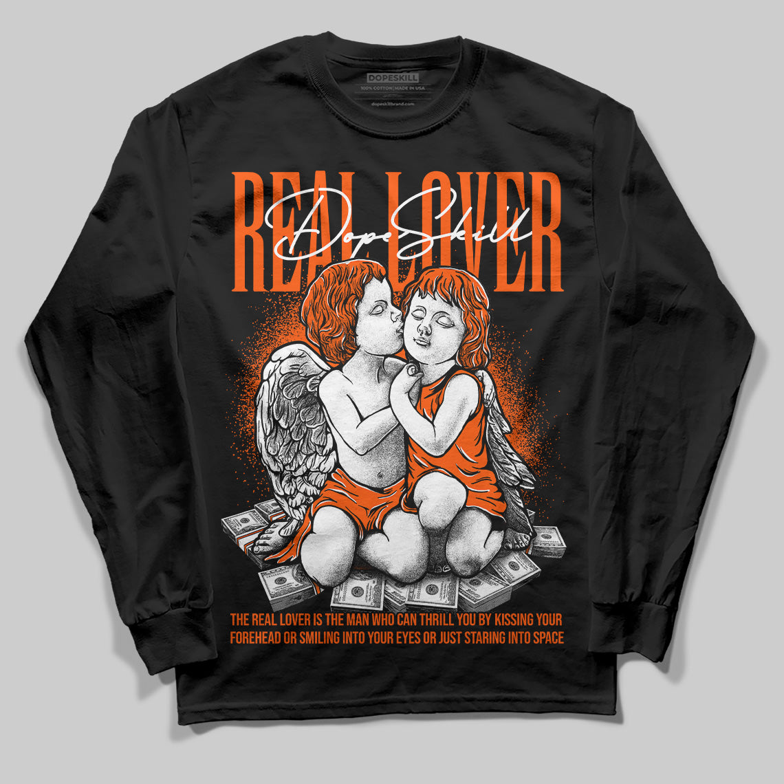 Orange Milk DopeSkill Long Sleeve T-Shirt Real Lover Graphic