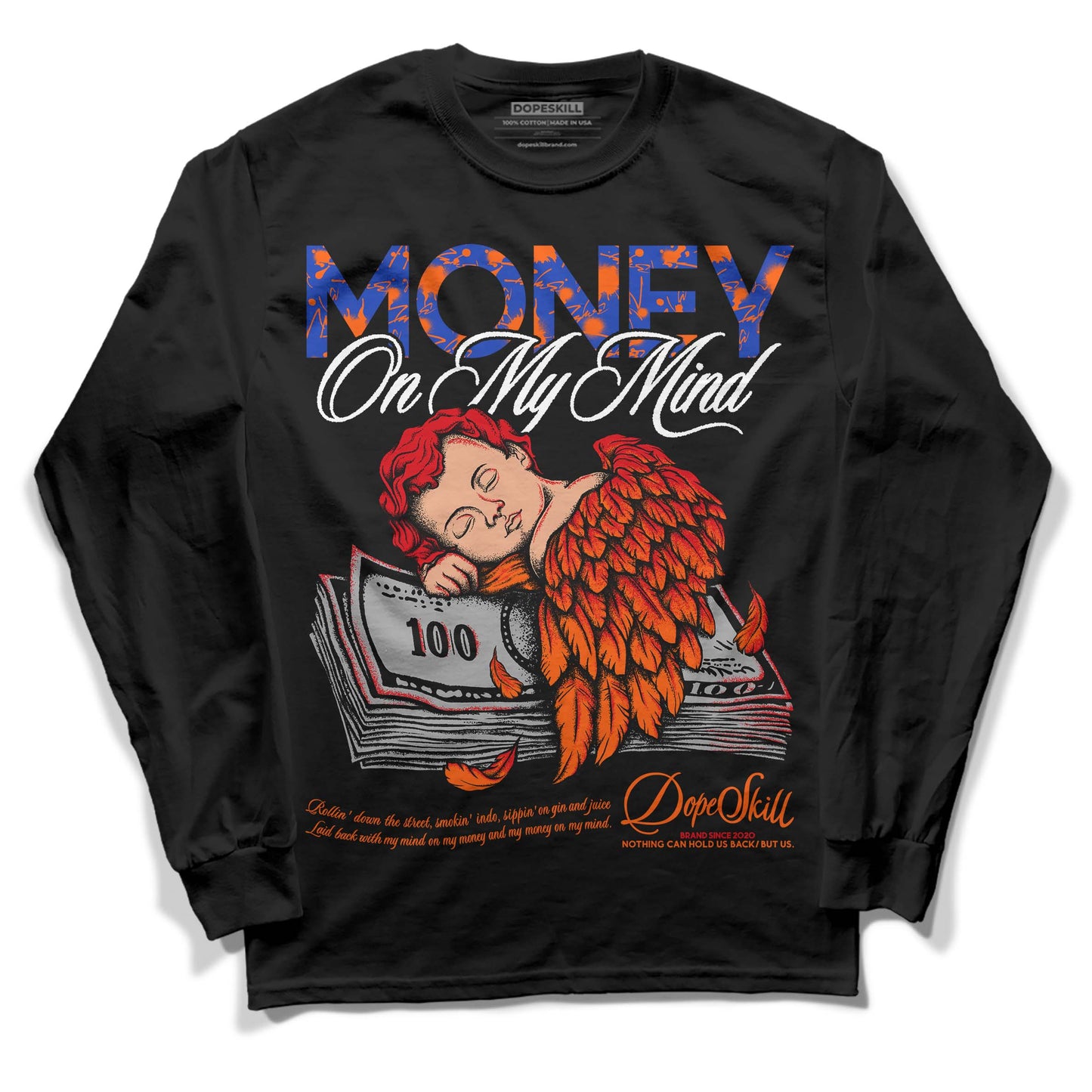 Dunk Low Futura Orange Blaze DopeSkill Long Sleeve T-Shirt MOMM Graphic