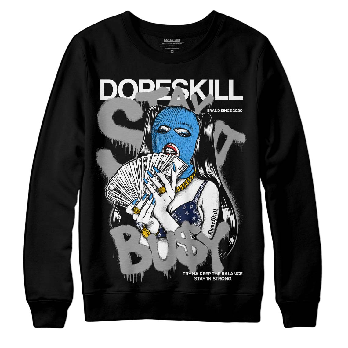 Midnight Navy 3s DopeSkill Sweatshirt Stay It Busy Graphic