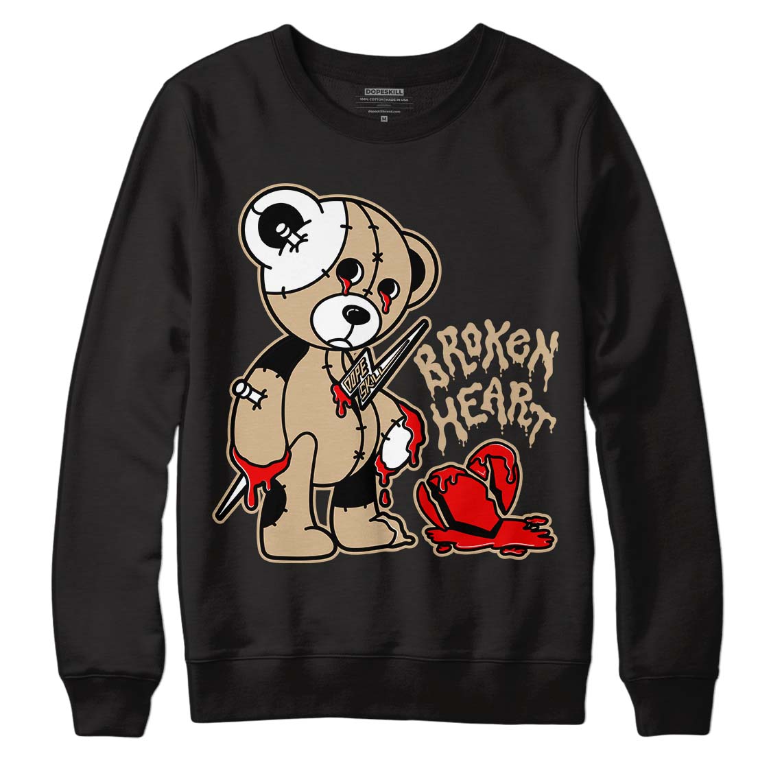 TAN Collection DopeSkill Sweatshirt Broken Heart Graphic