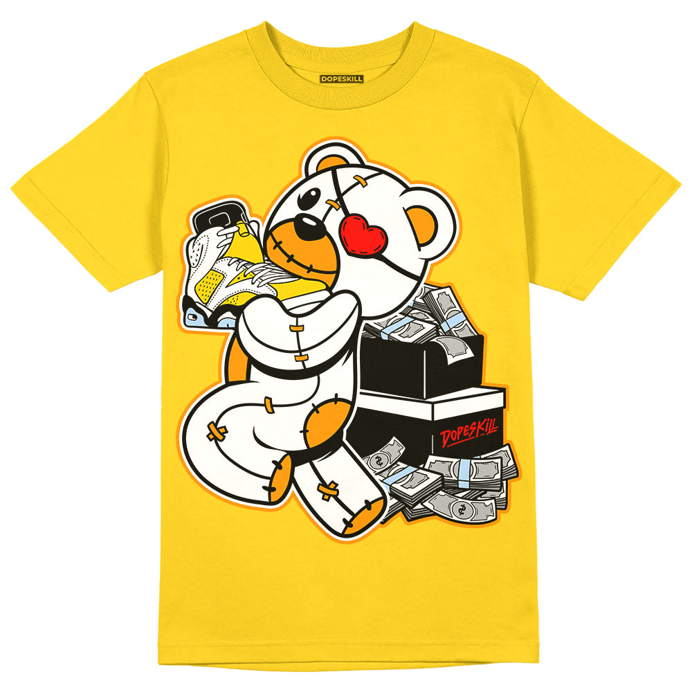 Yellow Ochre 6s DopeSkill Yellow T-shirt Bear Steals Sneaker Graphic