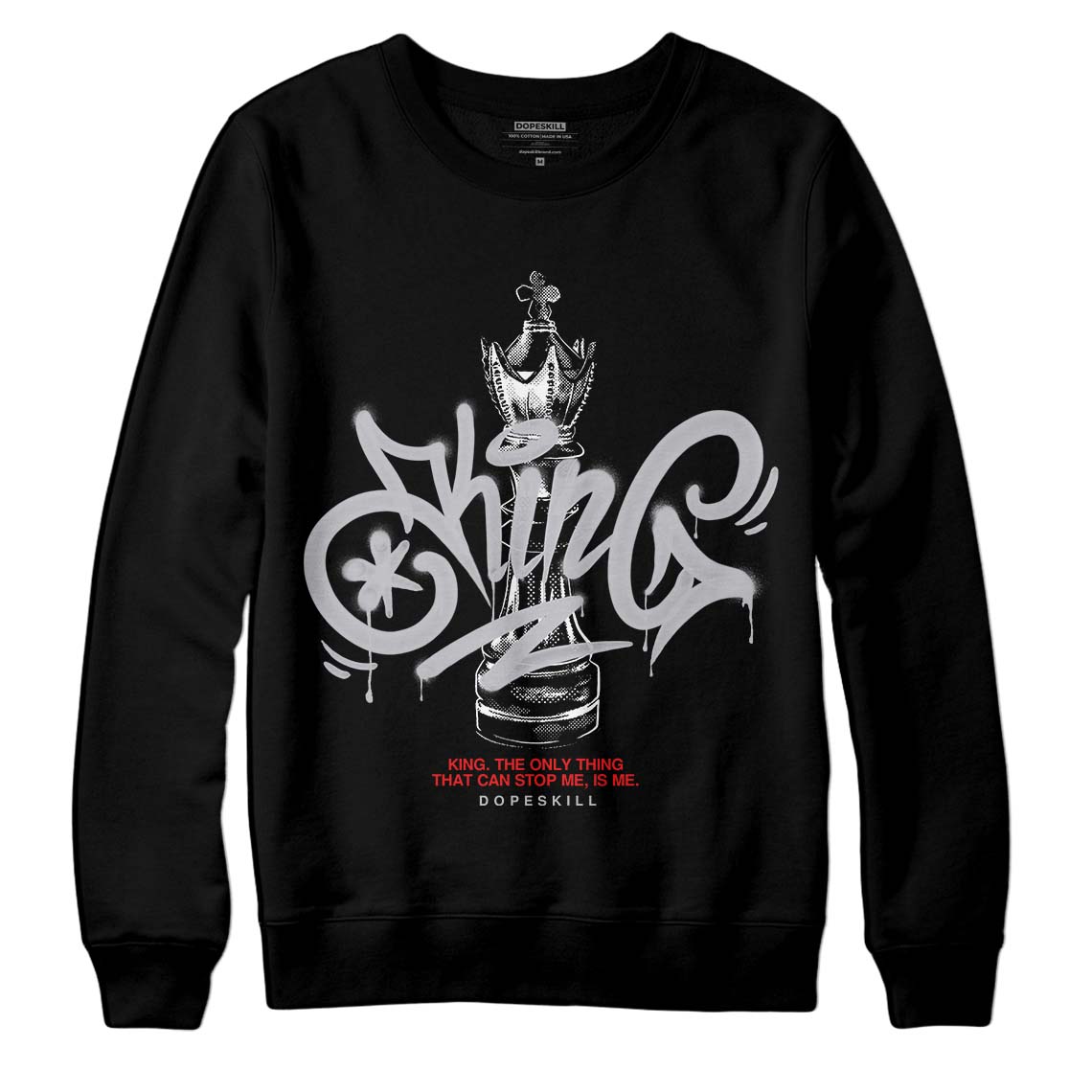Grey Collection DopeSkill Sweatshirt King Chess Graphic