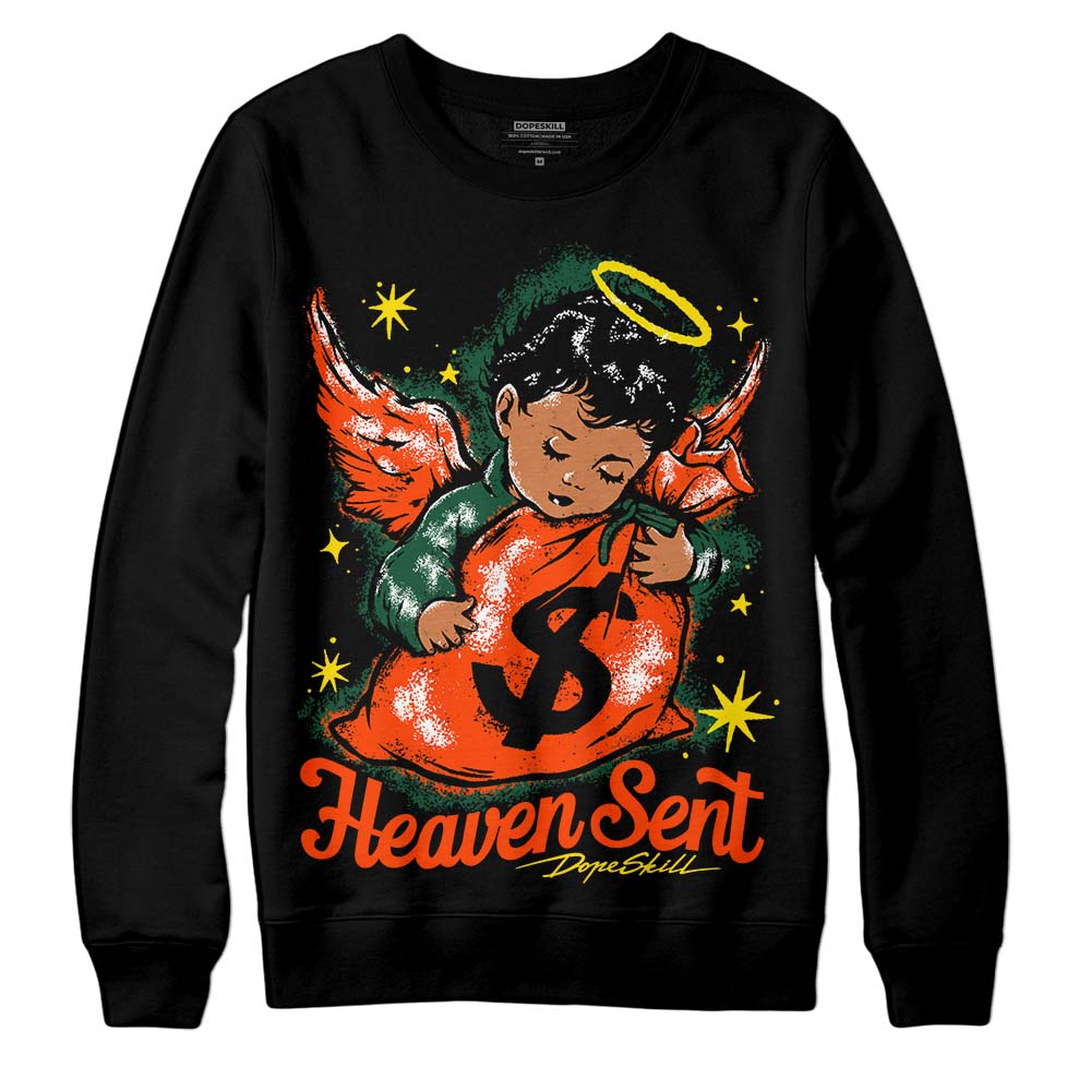Dunk Team Dark Green Orange DopeSkill Sweatshirt Heaven Sent Graphic