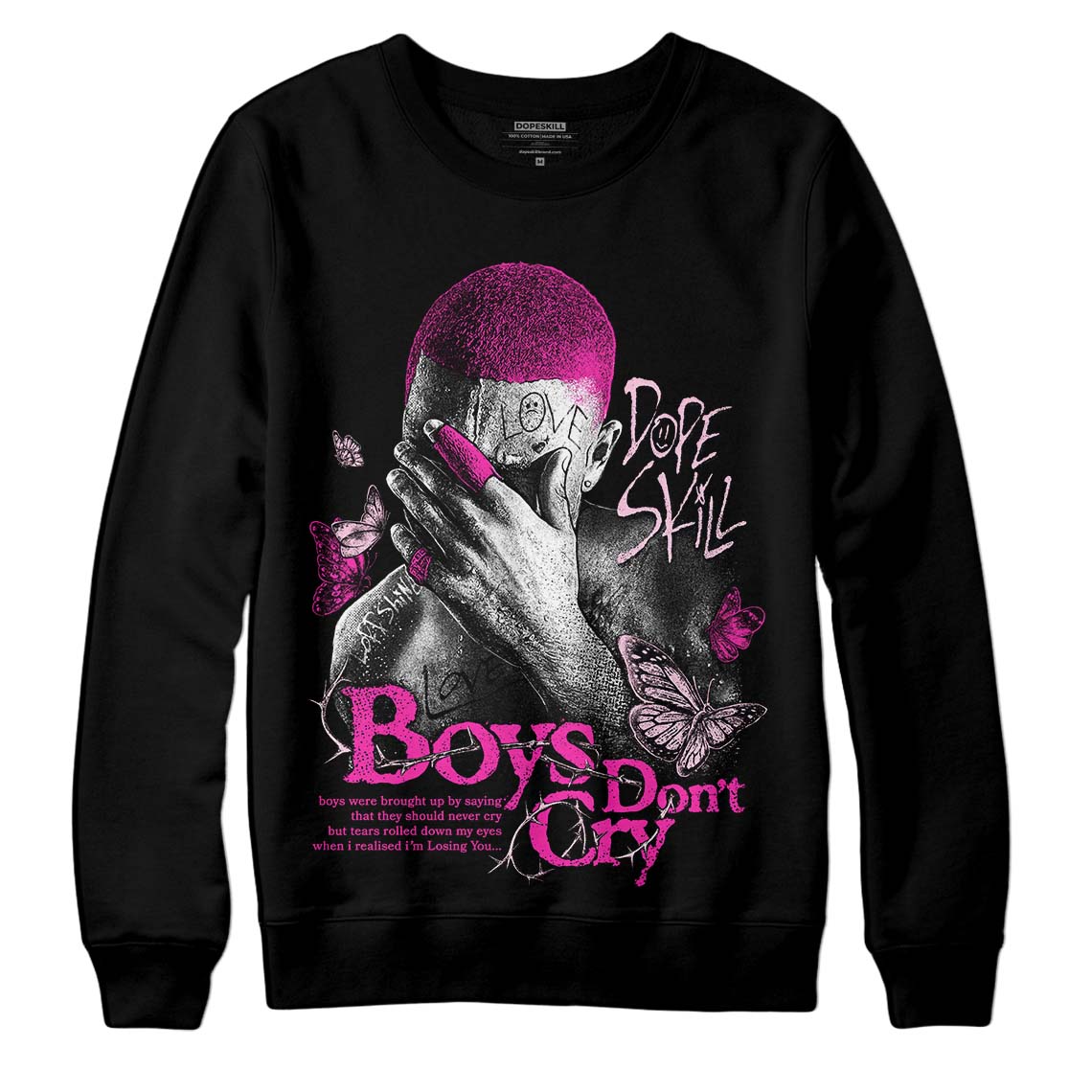 Pink Collection DopeSkill Sweatshirt Boys Don't Cry Graphic