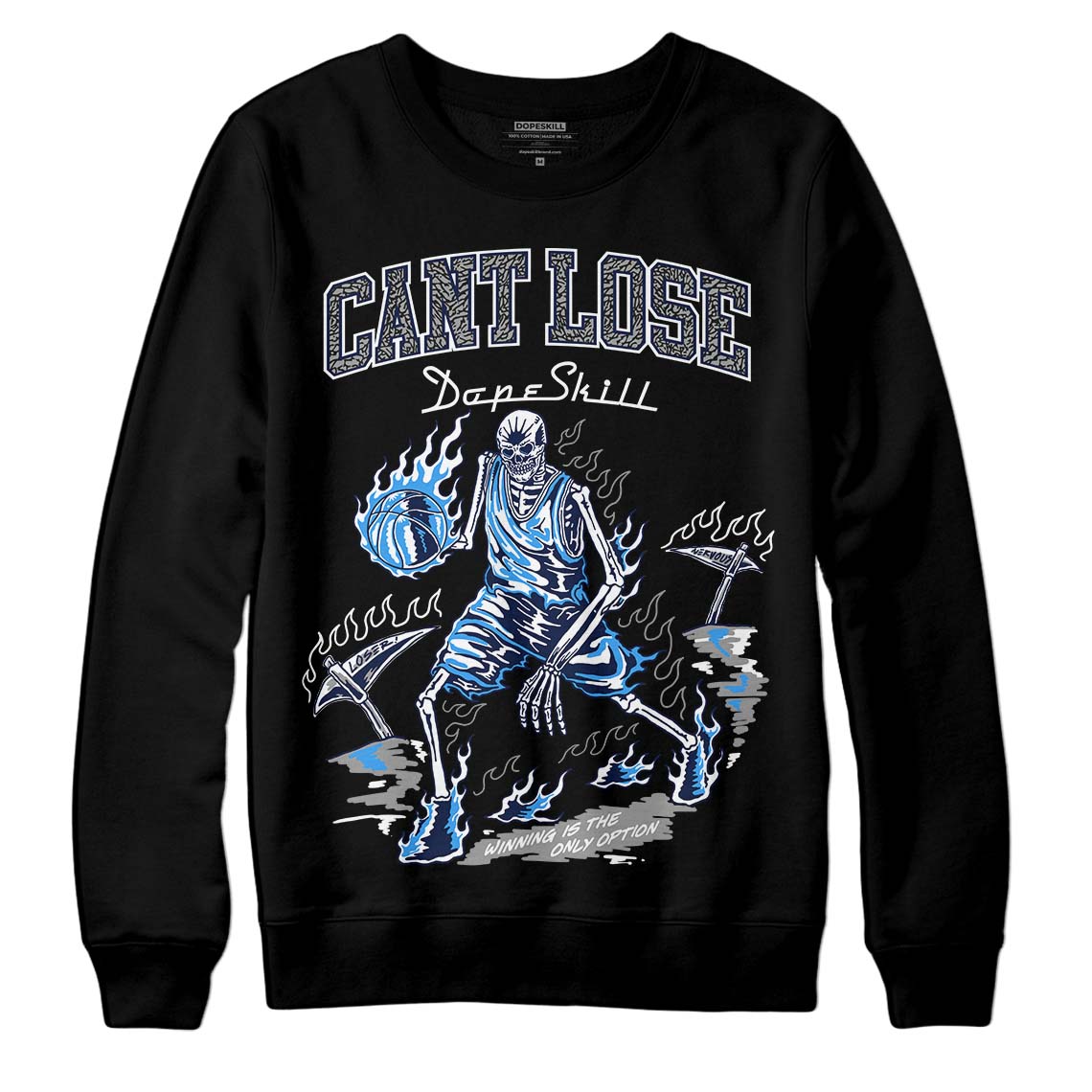 Midnight Navy 3s DopeSkill Sweatshirt Cant Lose Graphic