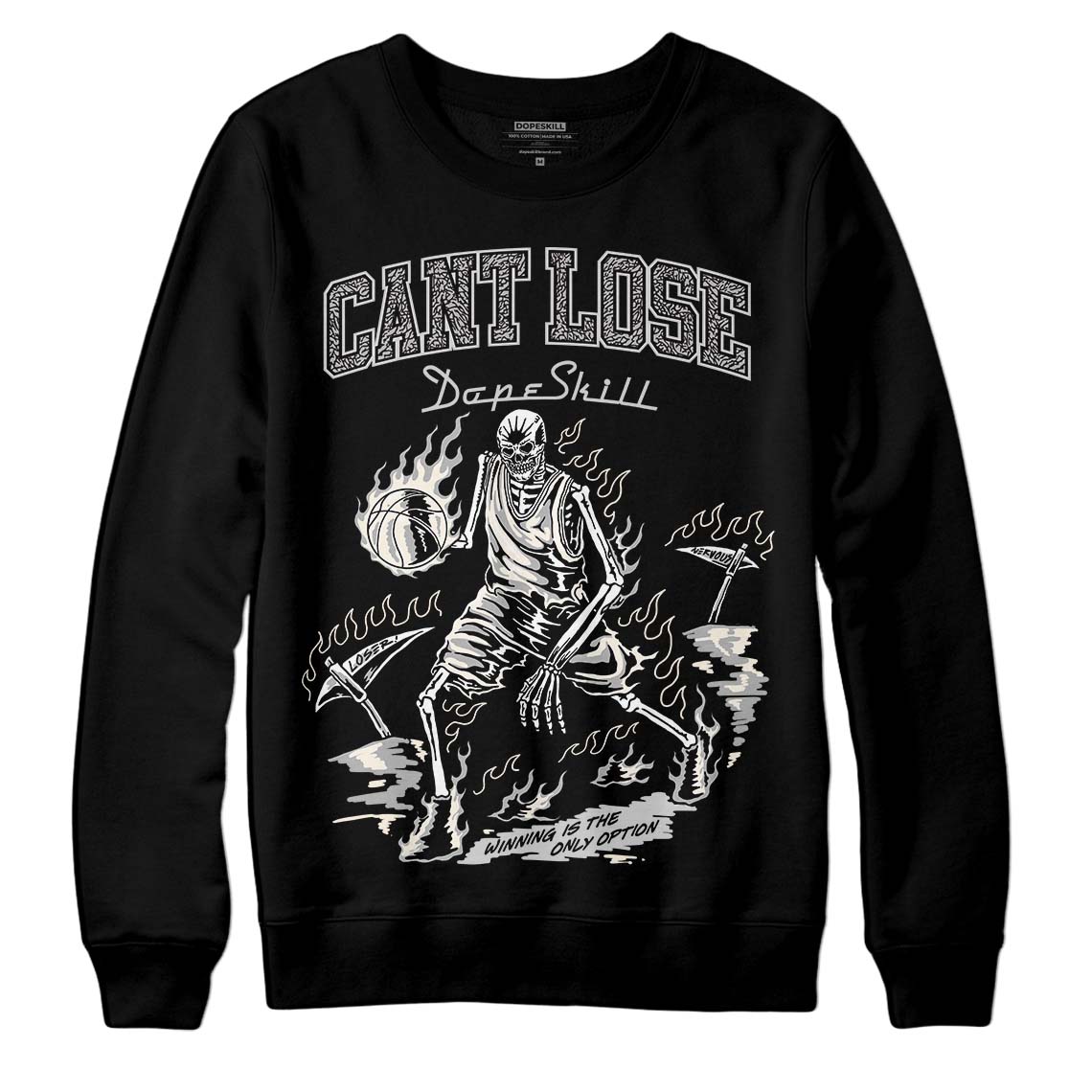 Off Noir 3s DopeSkill Sweatshirt Cant Lose Graphic