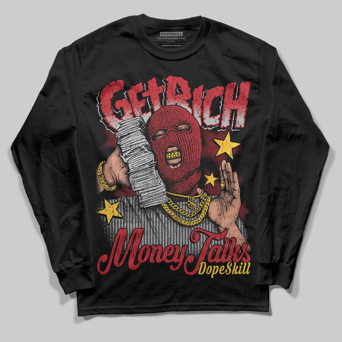 Ferrari 14s DopeSkill Long Sleeve T-Shirt Get Rich Graphic