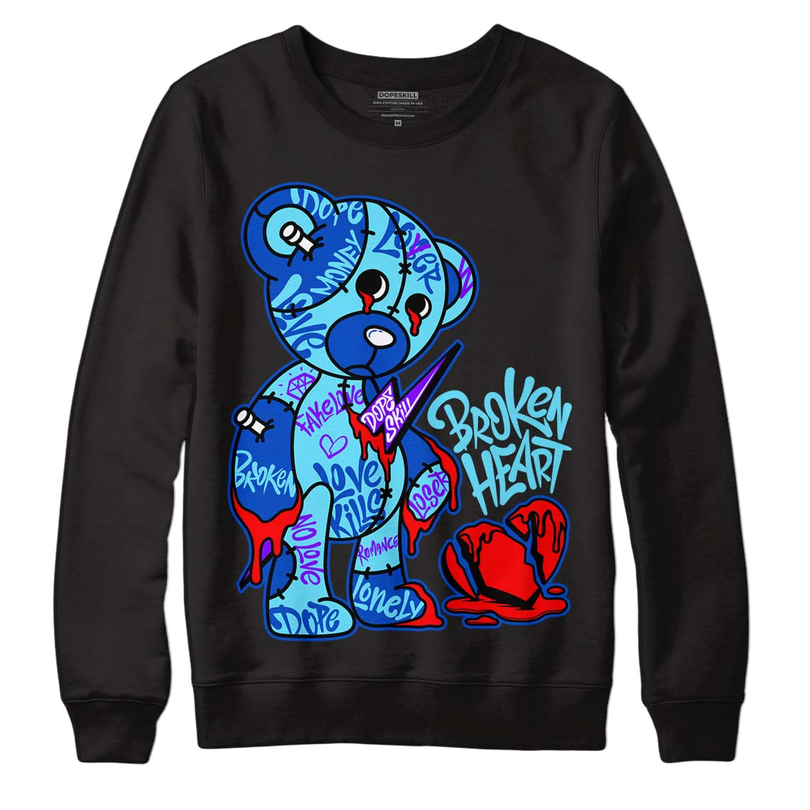 SB Dunk Argon DopeSkill Sweatshirt Broken Heart Graphic
