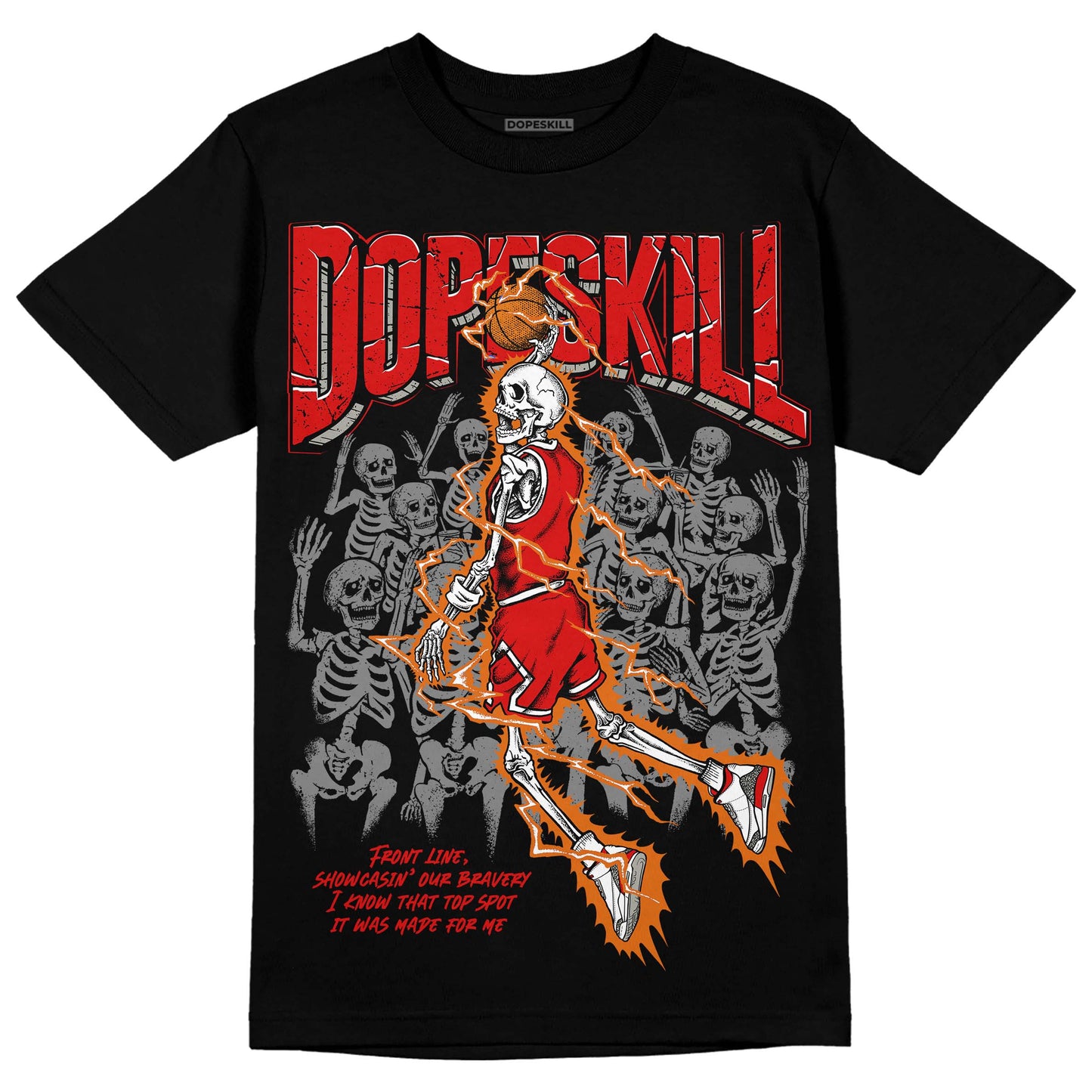 Fire Red 3s DopeSkill T-Shirt Thunder Dunk Graphic