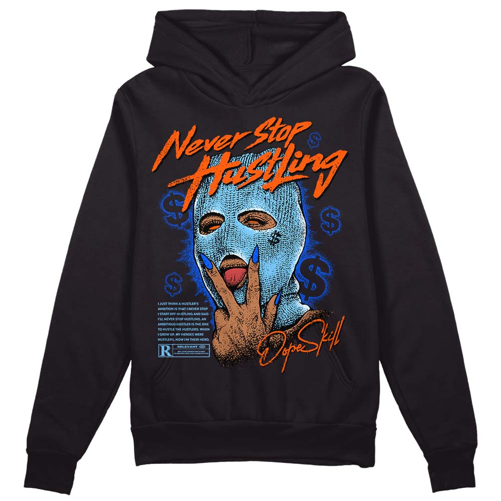 Dunk Futura University Blue DopeSkill Hoodie Sweatshirt Never Stop Hustling Graphic