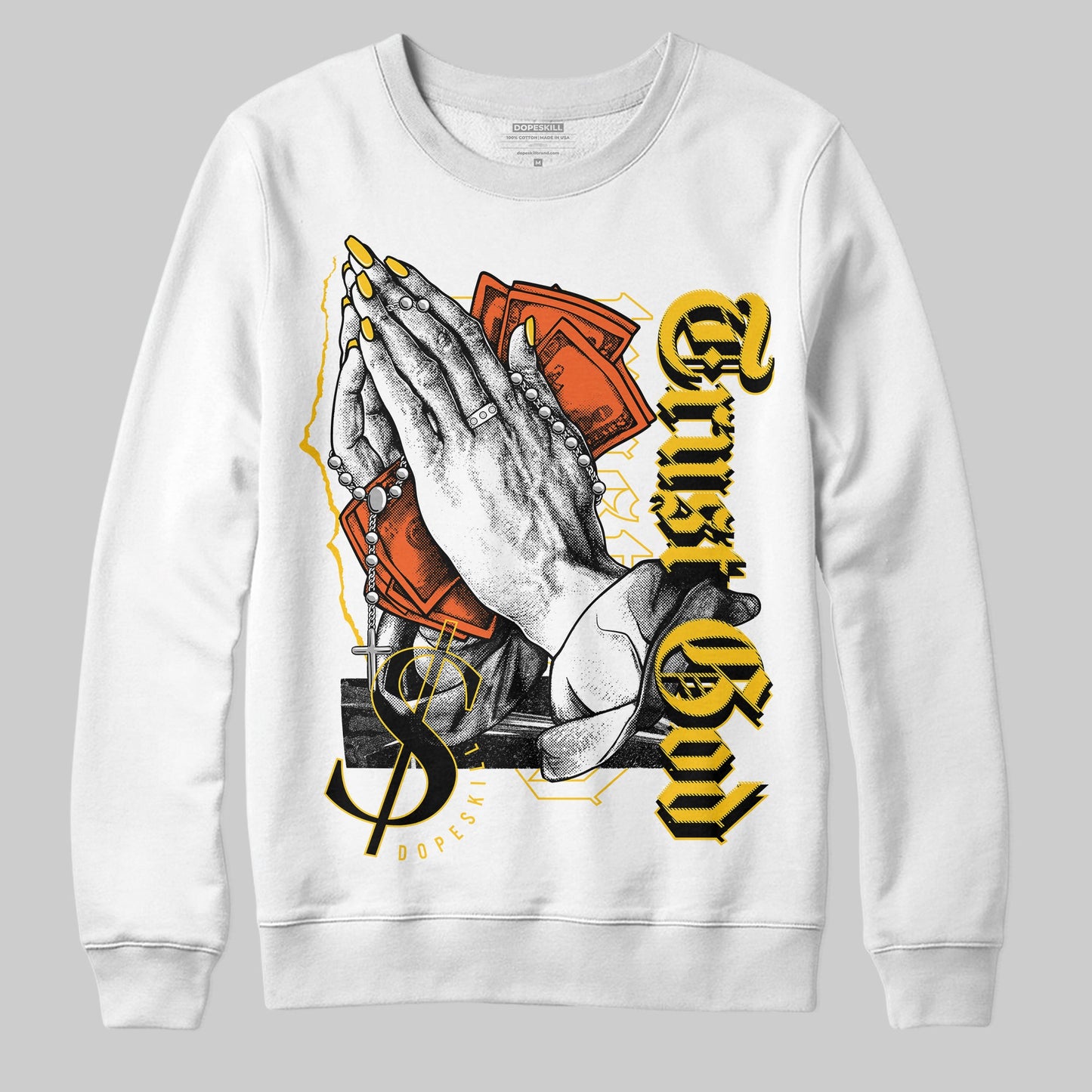 Yellow Collection DopeSkill Sweatshirt Trust God Graphic
