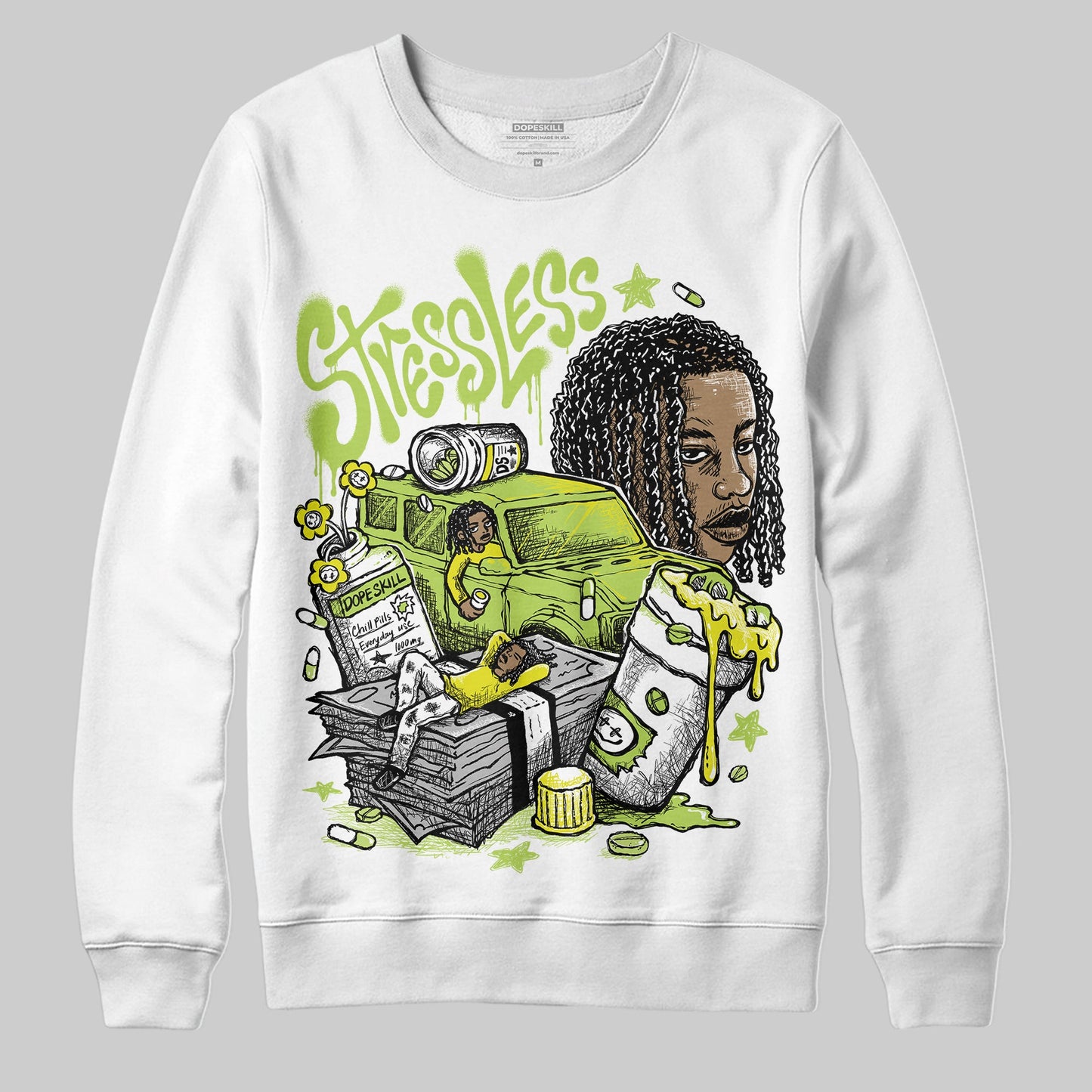Bright Cactus 13s DopeSkill Sweatshirt Stressless Graphic