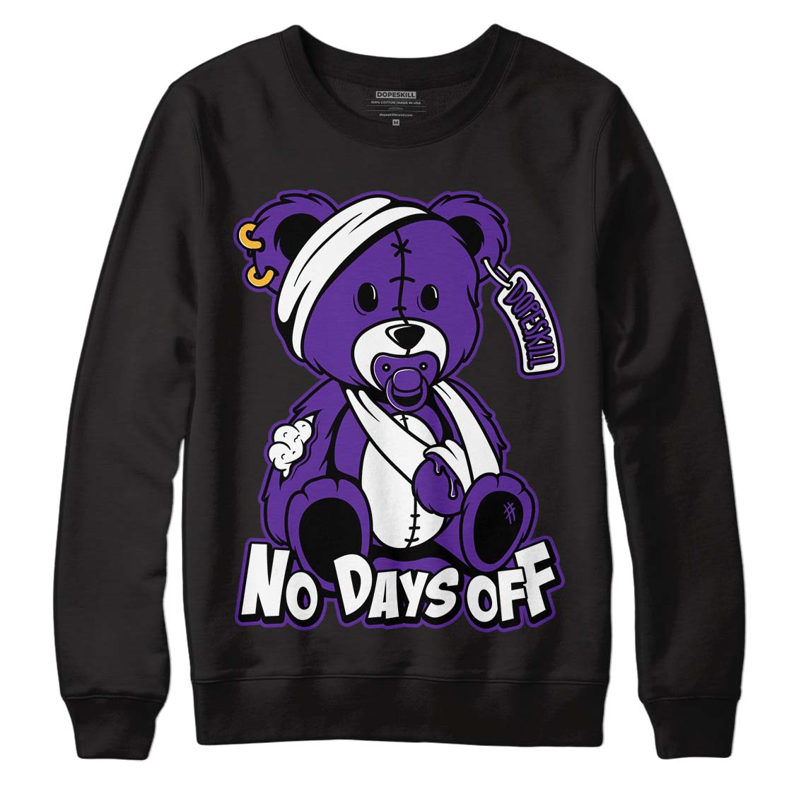 PURPLE Collection DopeSkill Sweatshirt Hurt Bear Graphic