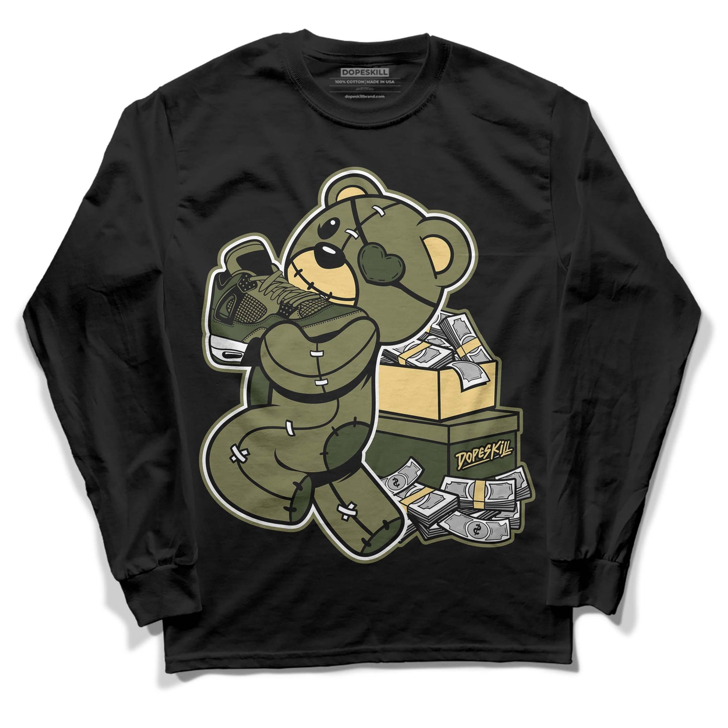 Craft Olive 4s DopeSkill Long Sleeve T-Shirt Bear Steals Sneaker Graphic