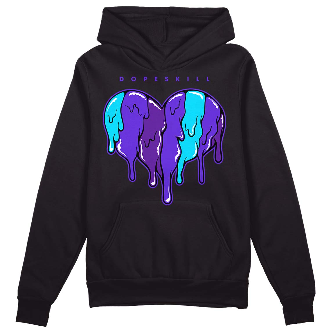 Aqua 6s DopeSkill Hoodie Sweatshirt Slime Drip Heart Graphic