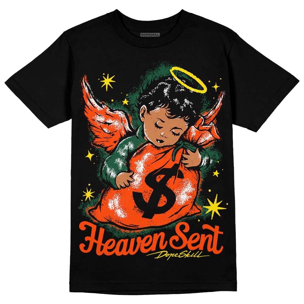 Dunk Team Dark Green Orange DopeSkill T-Shirt Heaven Sent Graphic