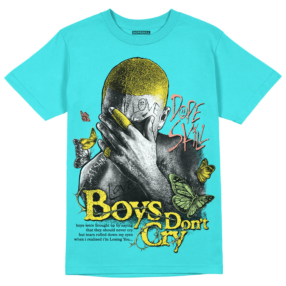 Cyan Burst 9060 DopeSkill Virtual Blue T-Shirt Boys Don't Cry Graphic