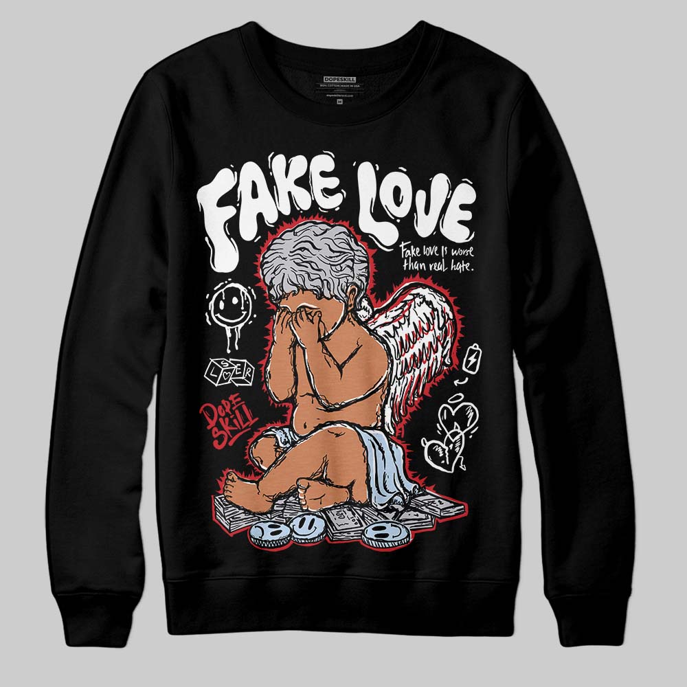 Black Metallic Reimagined 5s DopeSkill Sweatshirt False Love Graphic