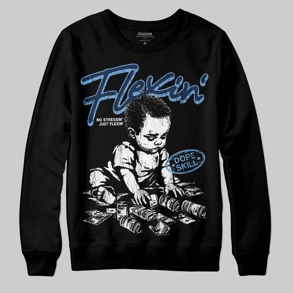 Summit White Navy 4s DopeSkill Sweatshirt Flexin' Graphic